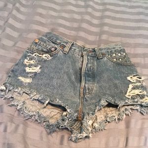 Bedazzled levi shorts